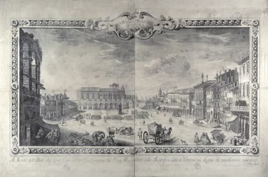 The Piazza della Bra, Verona, engraved by Gianantonio Urbani